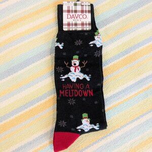 🛍️ BUNDLE ONLY • Men's Snowman ⛄ "Having A Meltdown" Holiday Socks